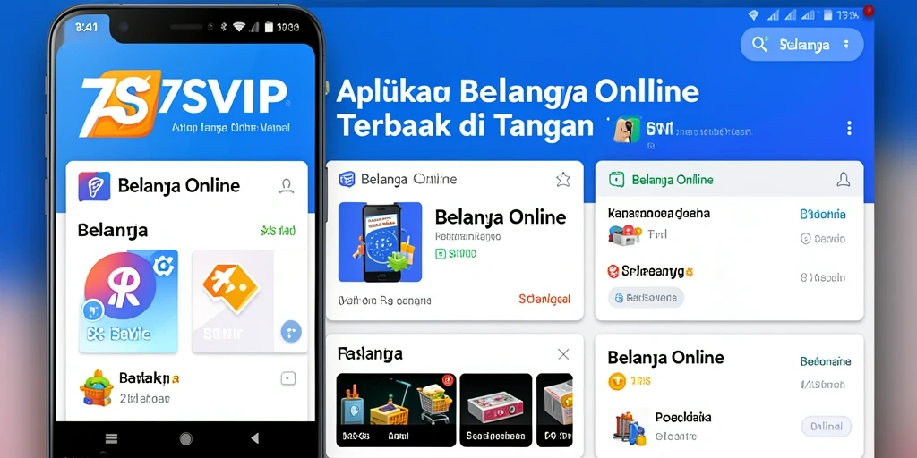 Tampilan antarmuka pengguna aplikasi 7SVIP untuk berbelanja online.