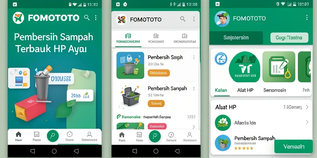 Antarmuka dan fungsi pembersih sampah FOMOTOTO yang intuitif dan efisien.