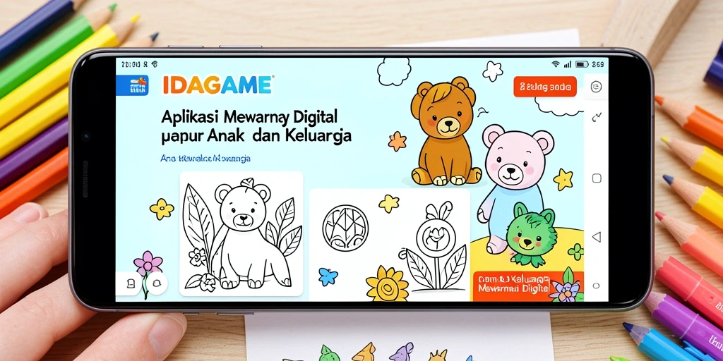 Tampilan antarmuka IDAGAME yang menawan dan ramah anak.