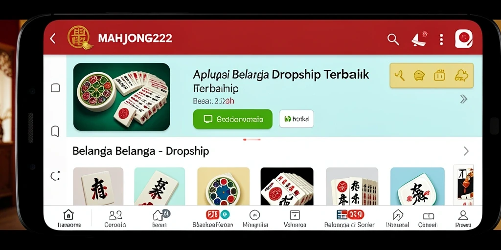 Tampilan antarmuka pengguna aplikasi MAHJONG222 yang sederhana dan menarik.