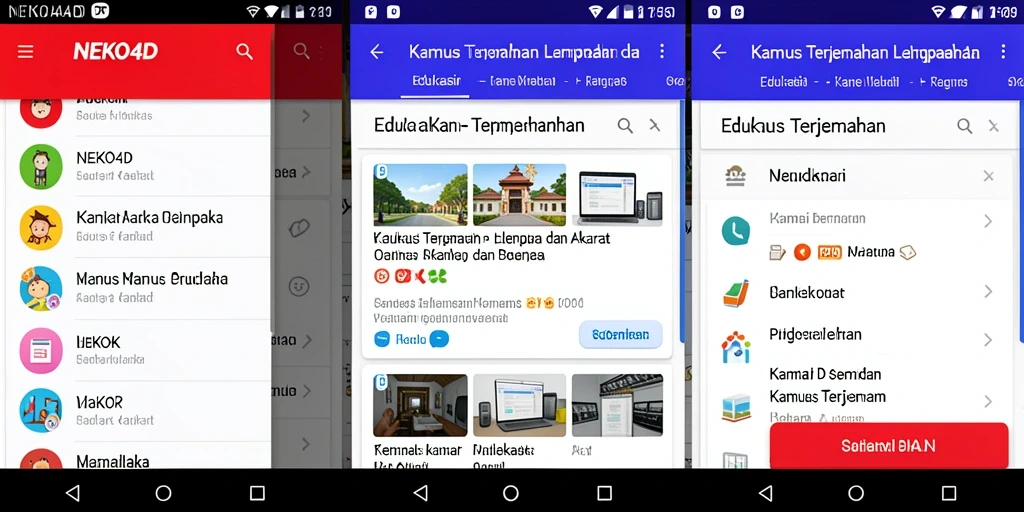 Antarmuka NEKO4D menampilkan fungsi Kamus Terjemahan yang intuitif.