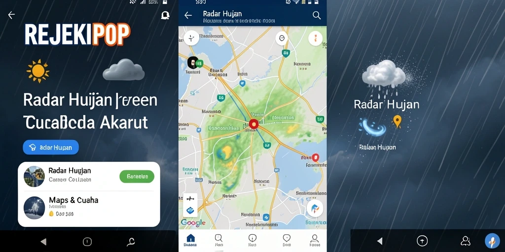 Antarmuka pengguna REJEKIPOP yang menampilkan radar hujan dengan jelas.