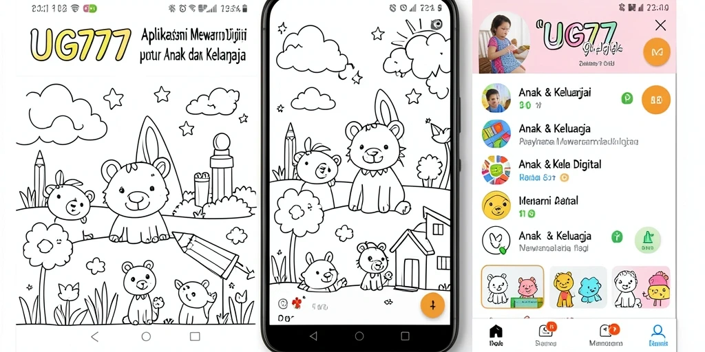 Tampilan antarmuka UG777 dengan berbagai alat mewarnai yang menarik.